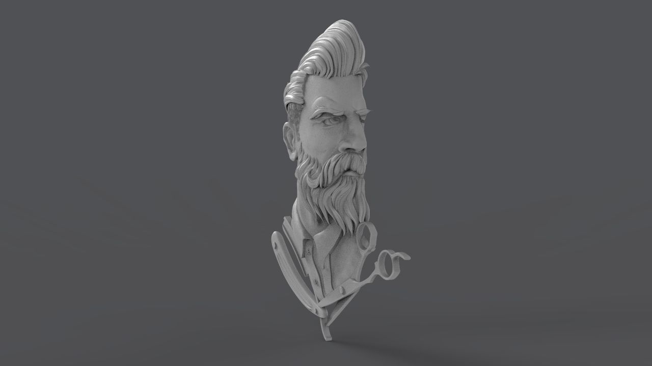 Hairdresser Emblem 3D print model_5