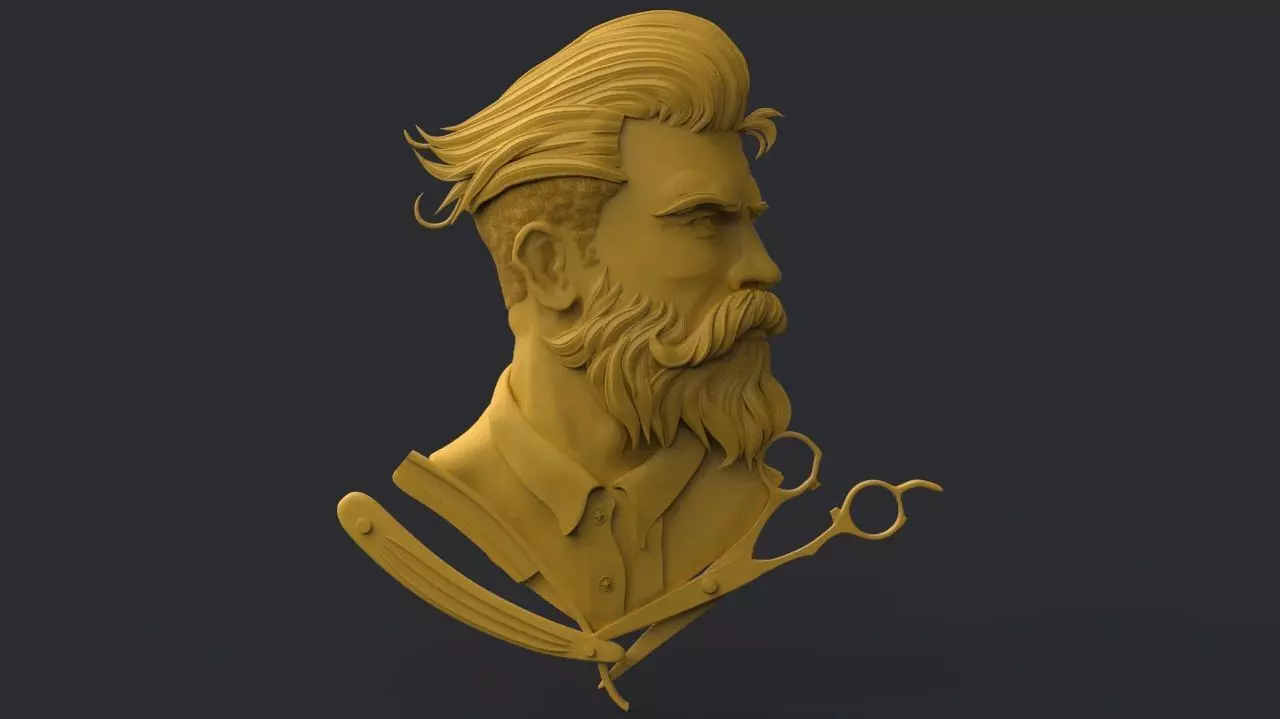 Hairdresser Emblem 3D print model_0
