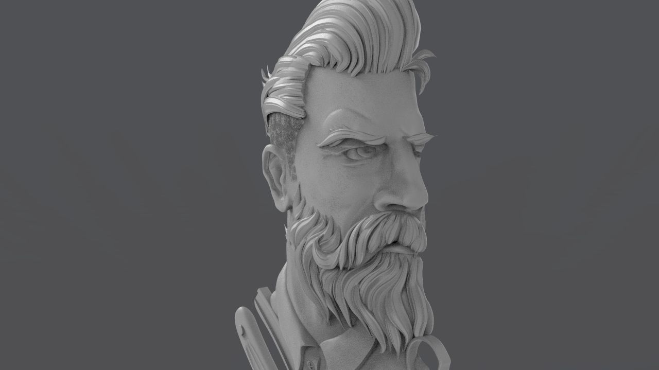 Hairdresser Emblem 3D print model_7