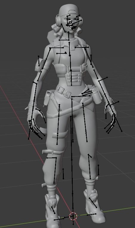 Raze - character from Valorant - textured and rigged Low-poly 3D model_6