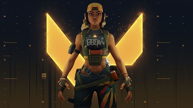 Raze - character from Valorant - textured and rigged Low-poly 3D model