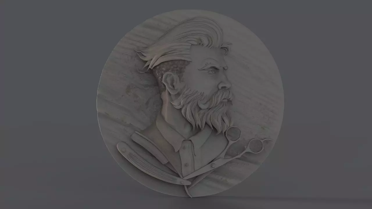 Hairdresser Emblem 3D print model_0