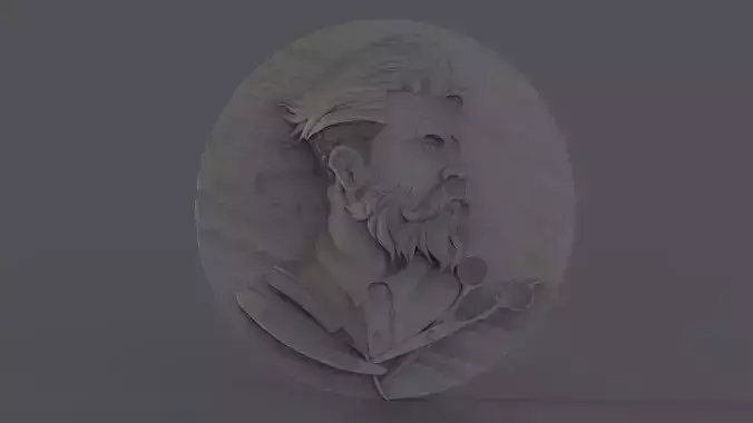 Hairdresser Emblem 3D print model