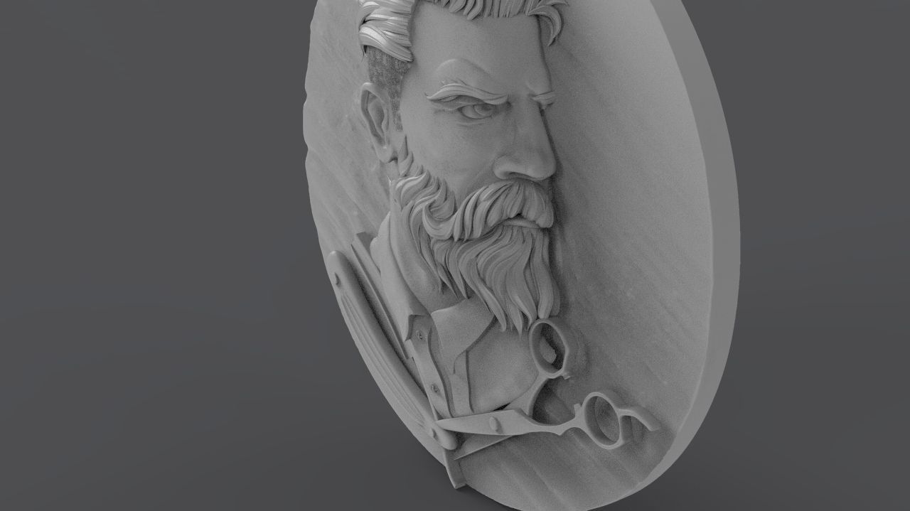 Hairdresser Emblem 3D print model_4