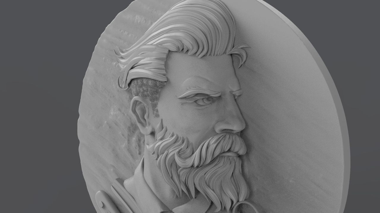 Hairdresser Emblem 3D print model_6