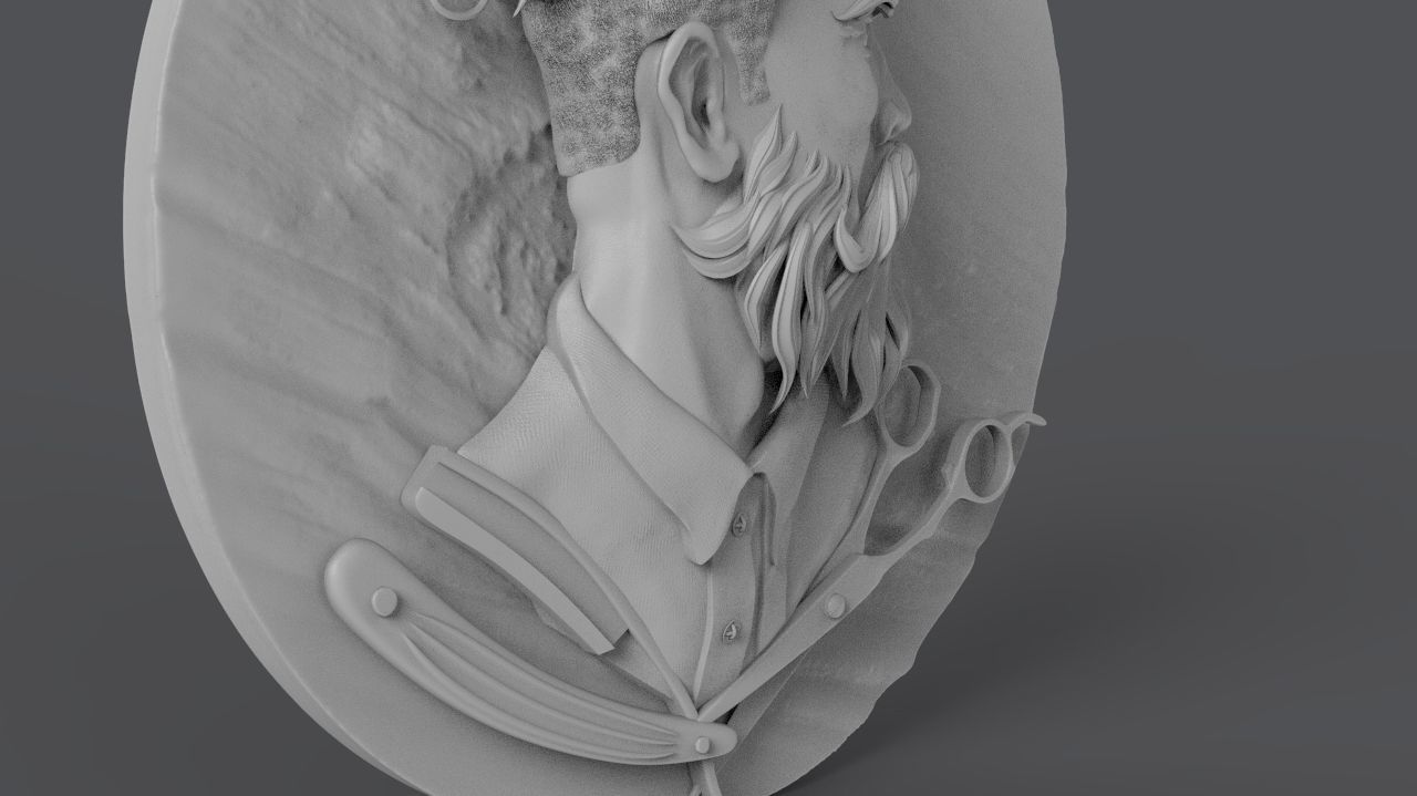 Hairdresser Emblem 3D print model_3