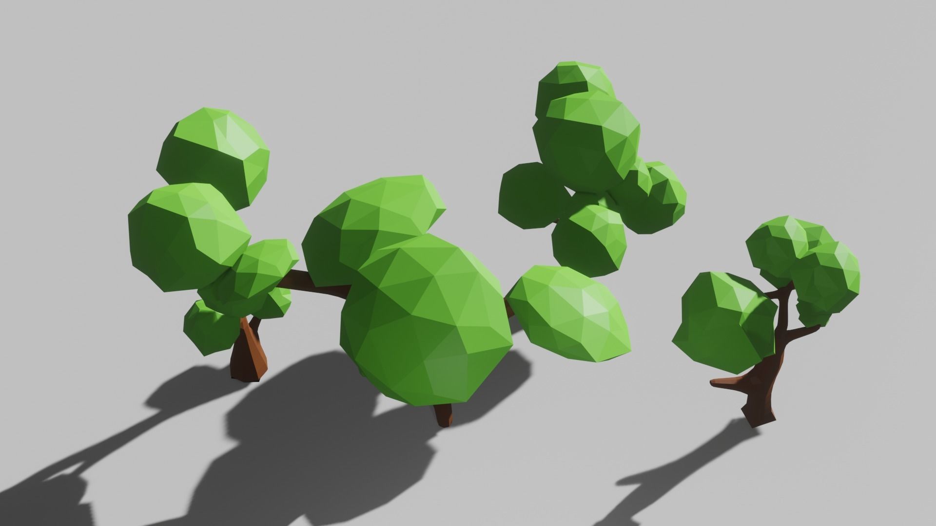 low poly tree set of trees Low-poly 3D model_3