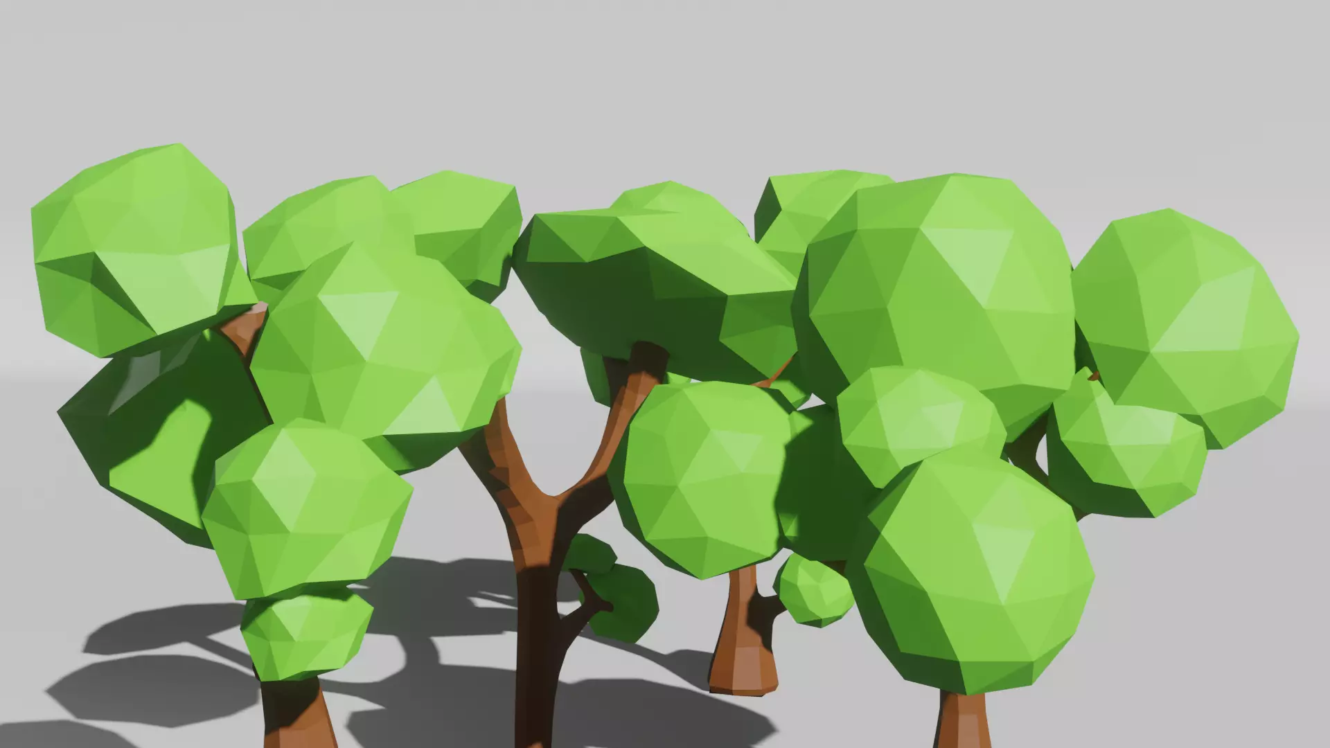 low poly tree set of trees Low-poly 3D model_0