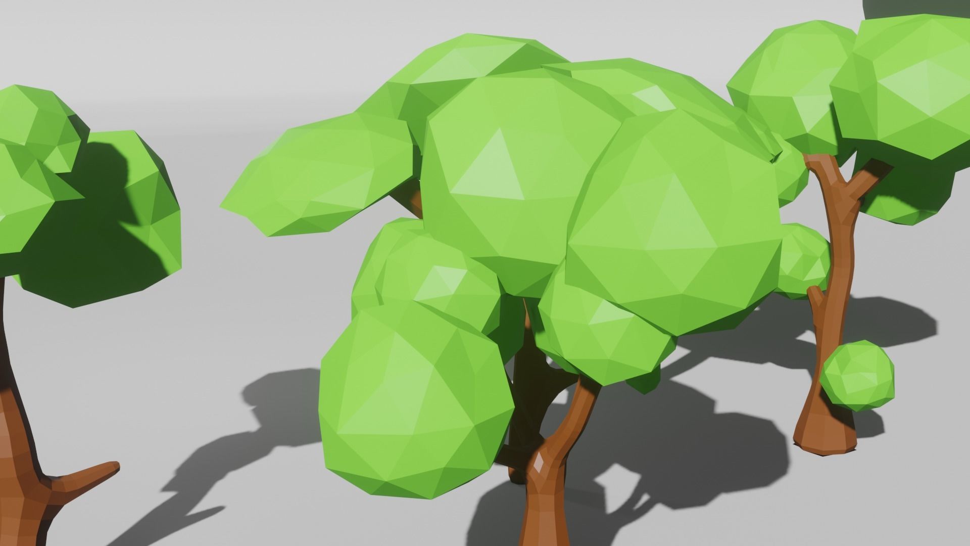 low poly tree set of trees Low-poly 3D model_4
