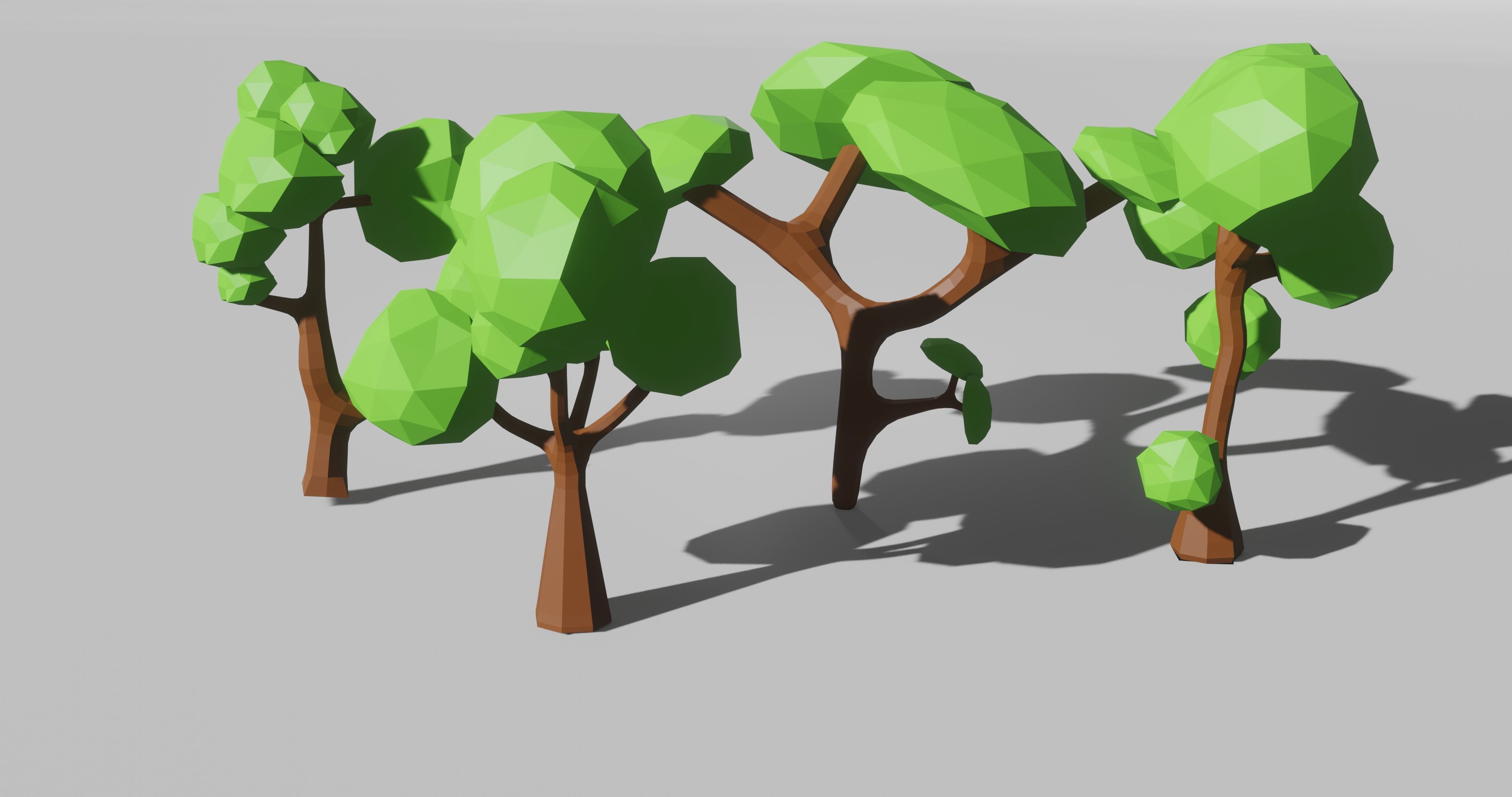 low poly tree set of trees Low-poly 3D model_5
