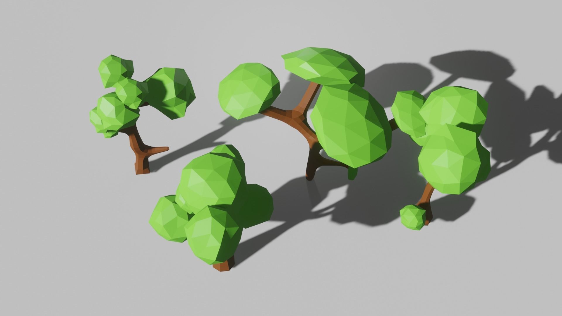 low poly tree set of trees Low-poly 3D model_1