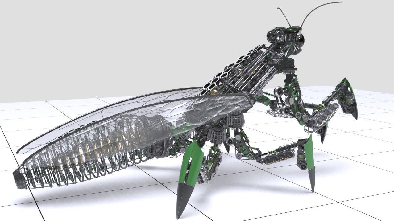 Mechanical mantis 3D model_2