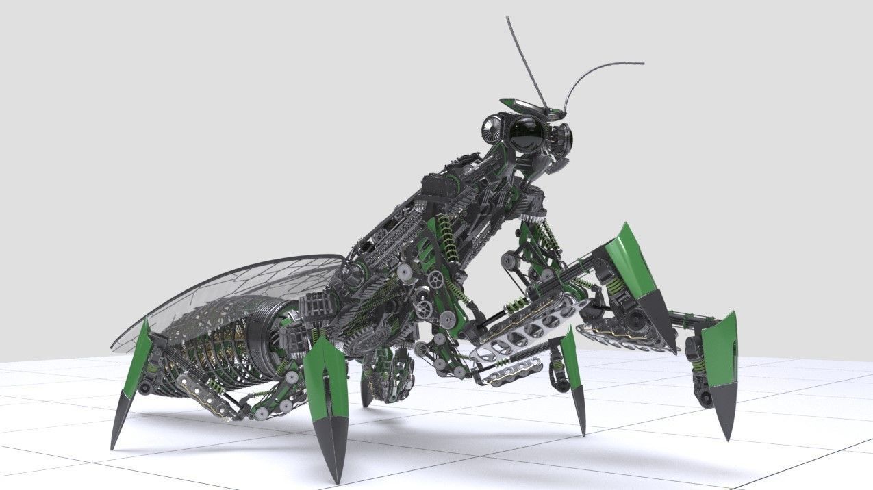 Mechanical mantis 3D model_0