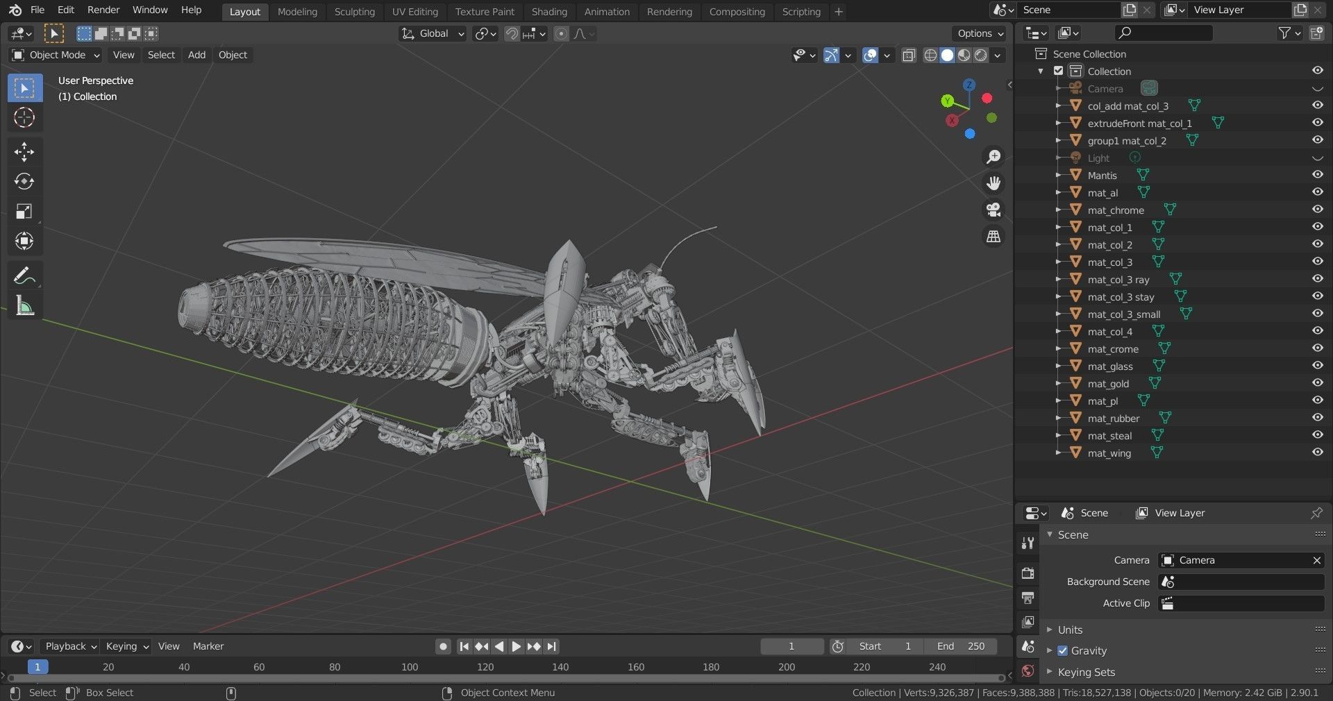 Mechanical mantis 3D model_8