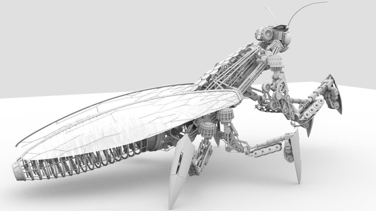 Mechanical mantis 3D model_3