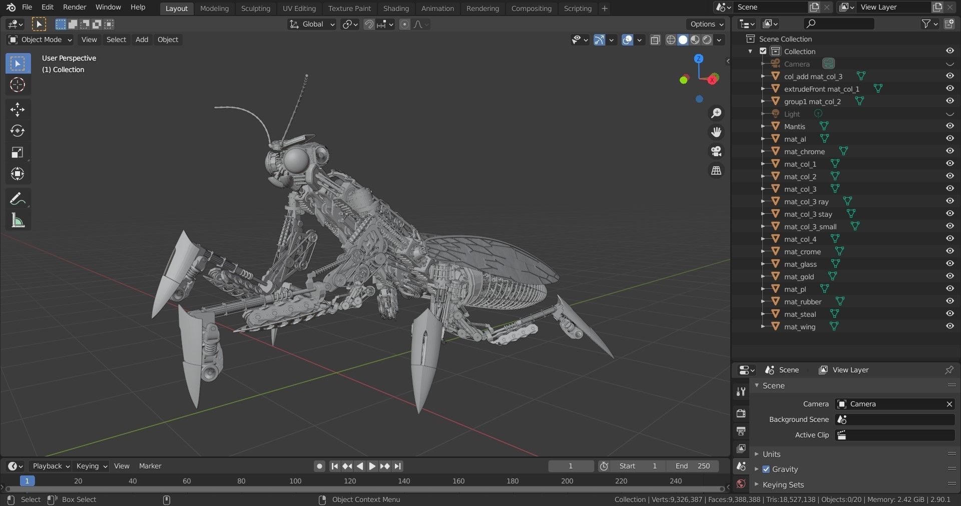Mechanical mantis 3D model_4