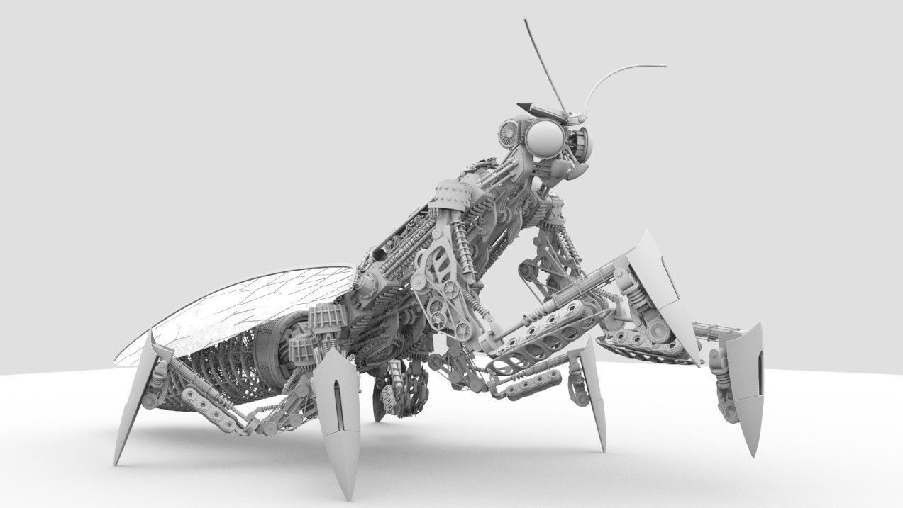 Mechanical mantis 3D model_1