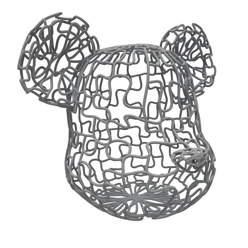 BearBrick Head Wires  3D print model_1