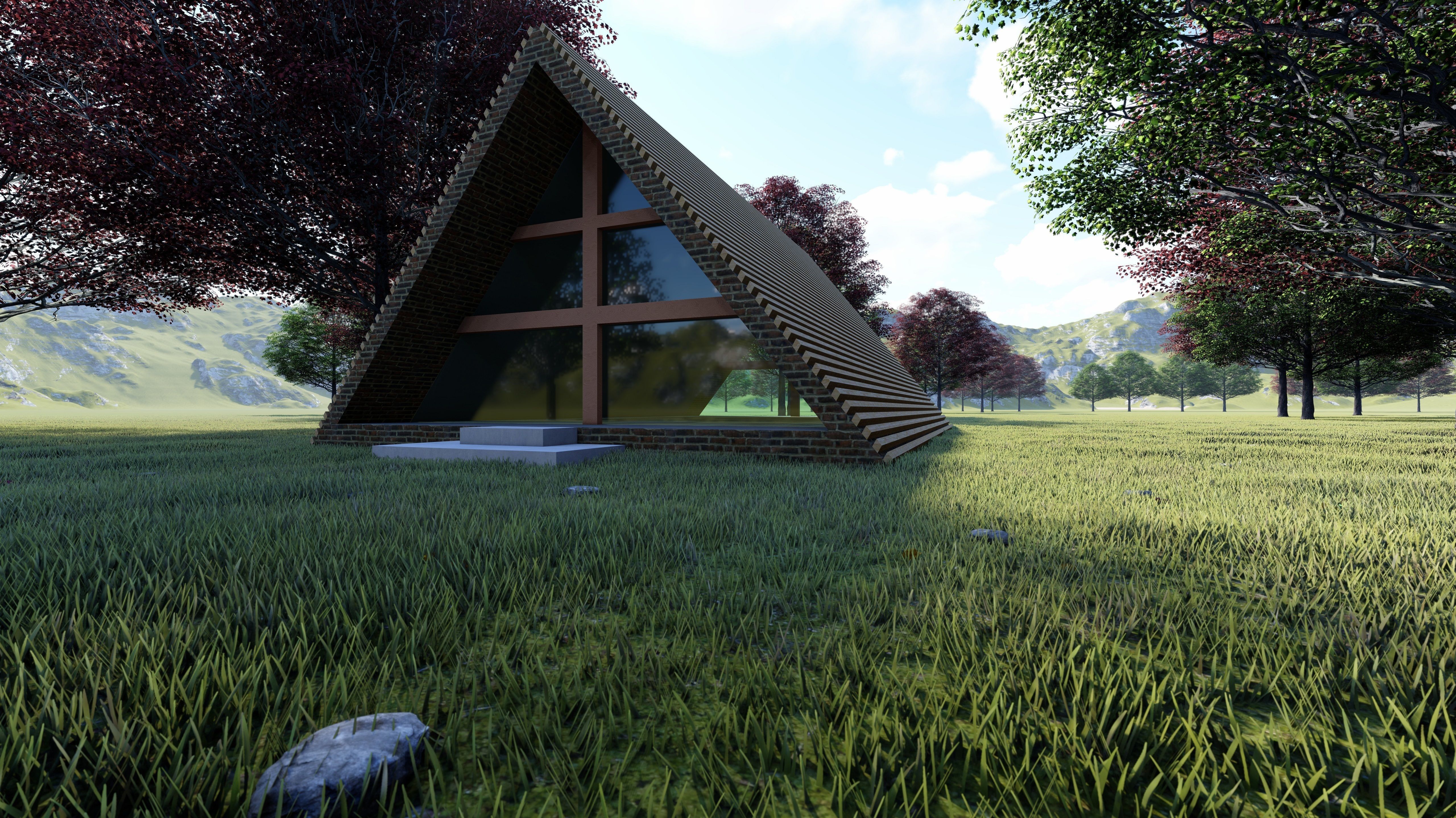 Design house Low-poly 3D model_5