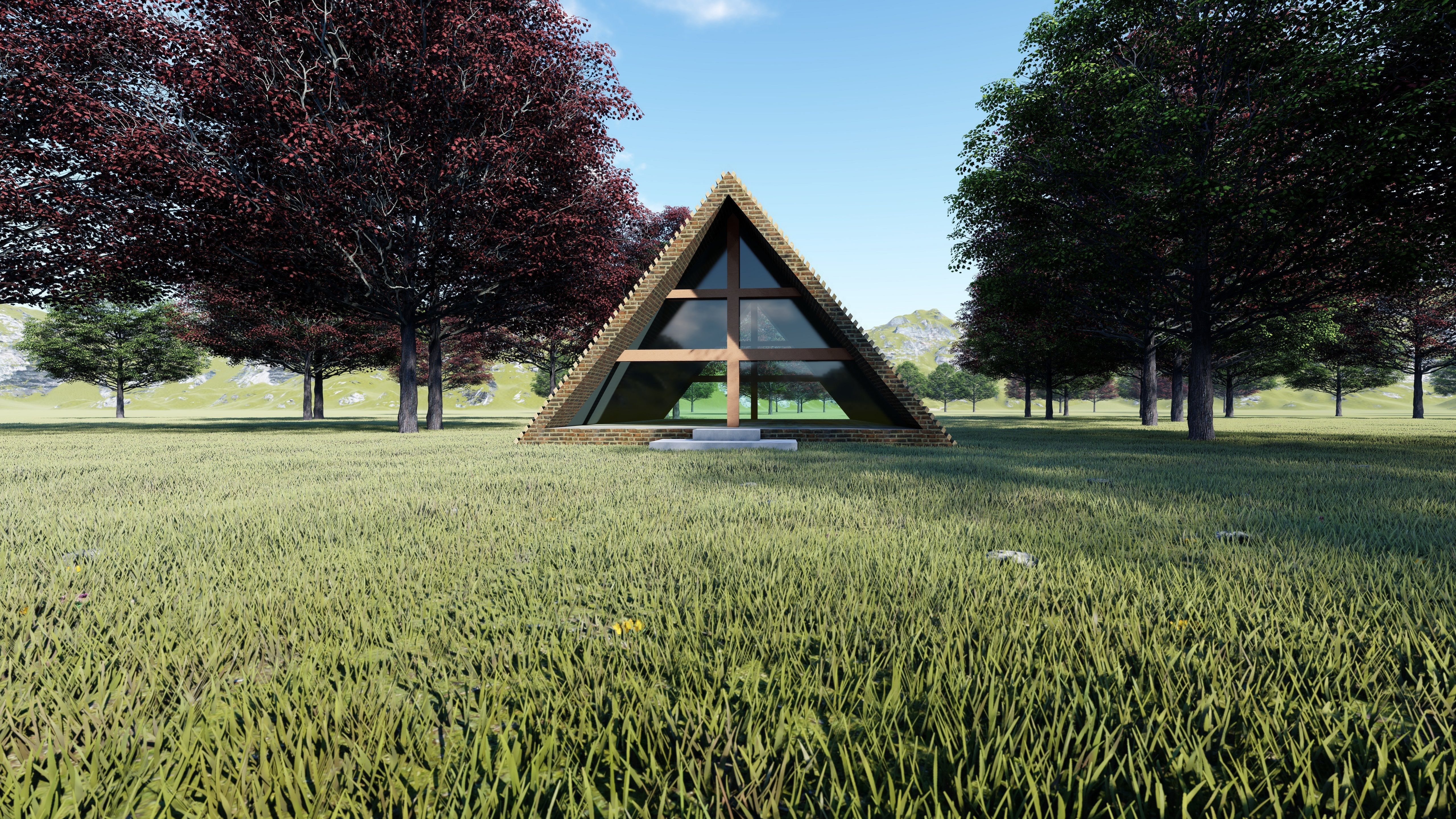 Design house Low-poly 3D model_1