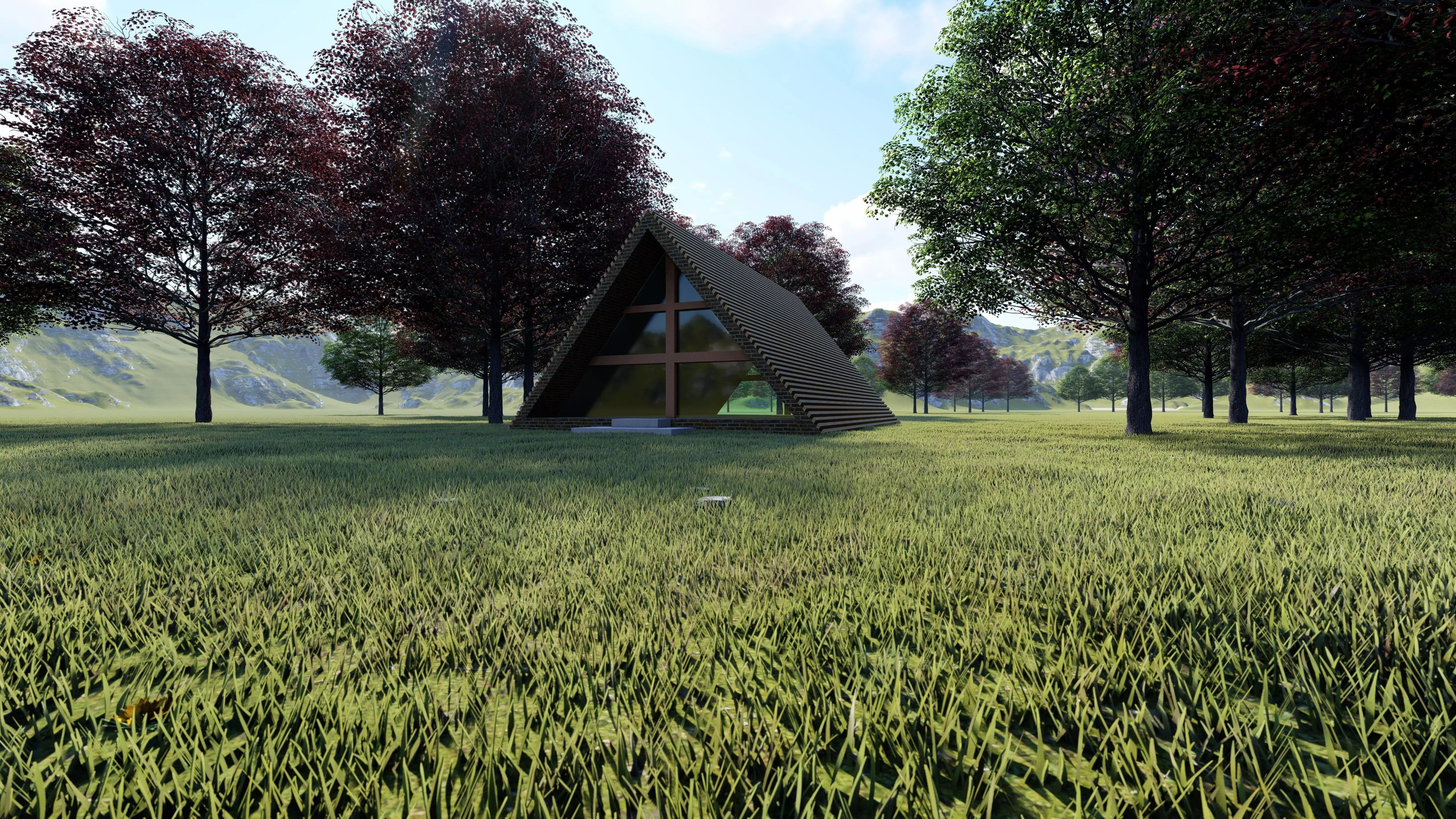 Design house Low-poly 3D model_0