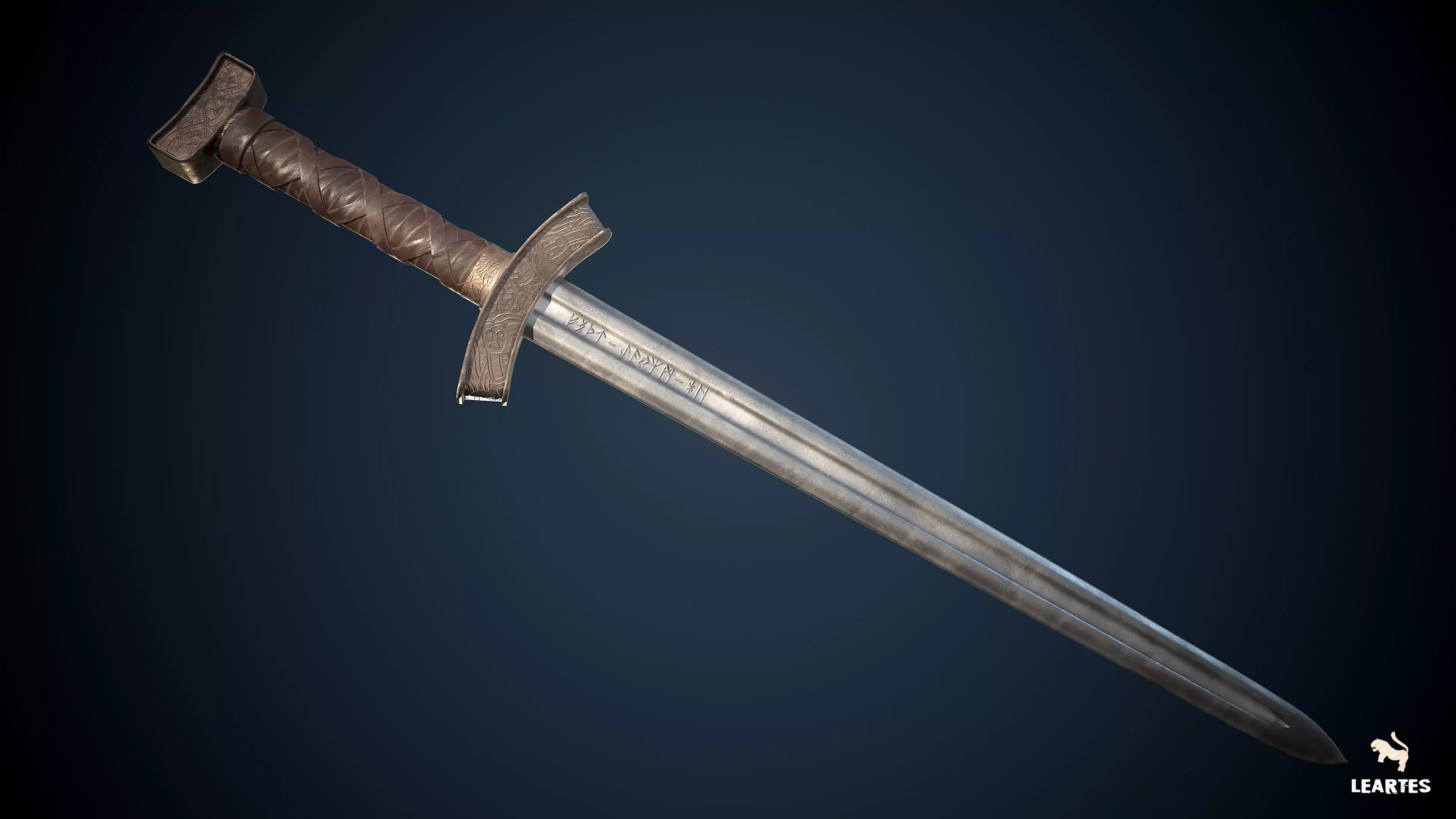Viking Sword Game-Ready Low-poly 3D model_0