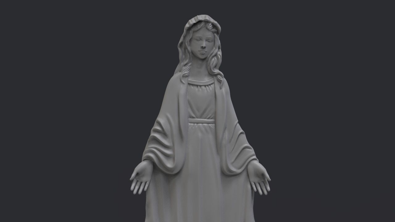 Virgin Mary 3D print model_2