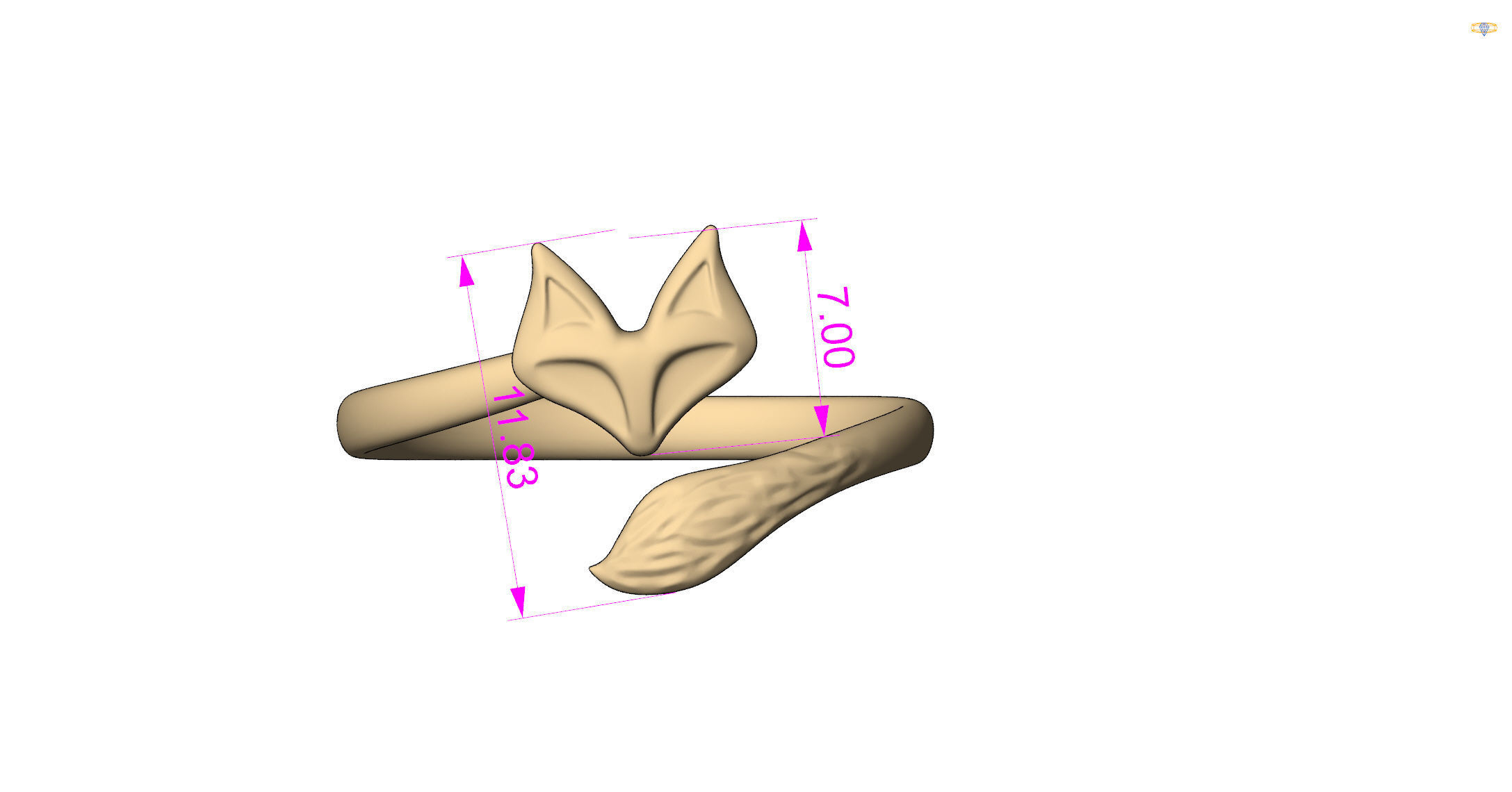 ring FOX  3D print model_6