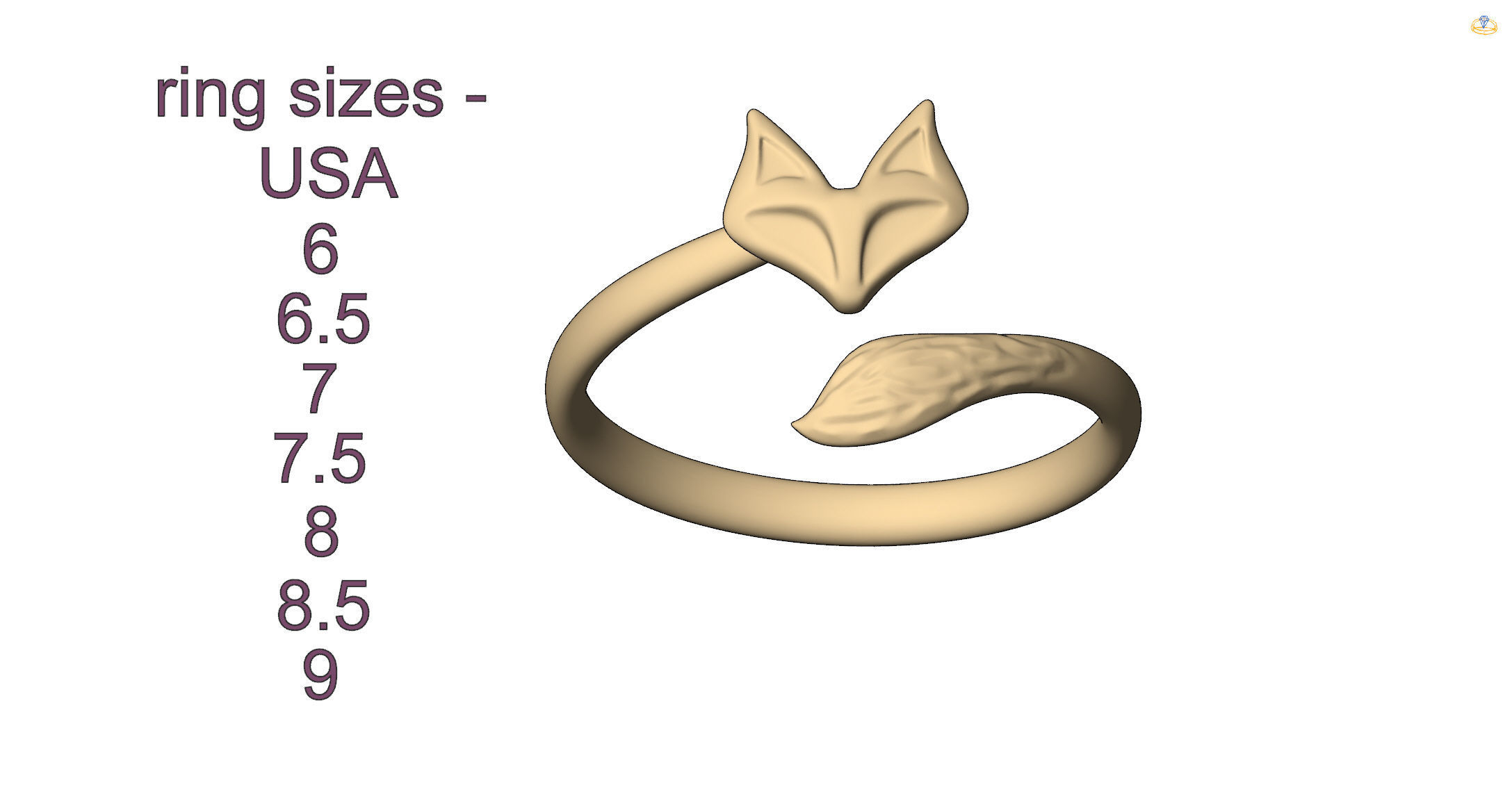 ring FOX  3D print model_4