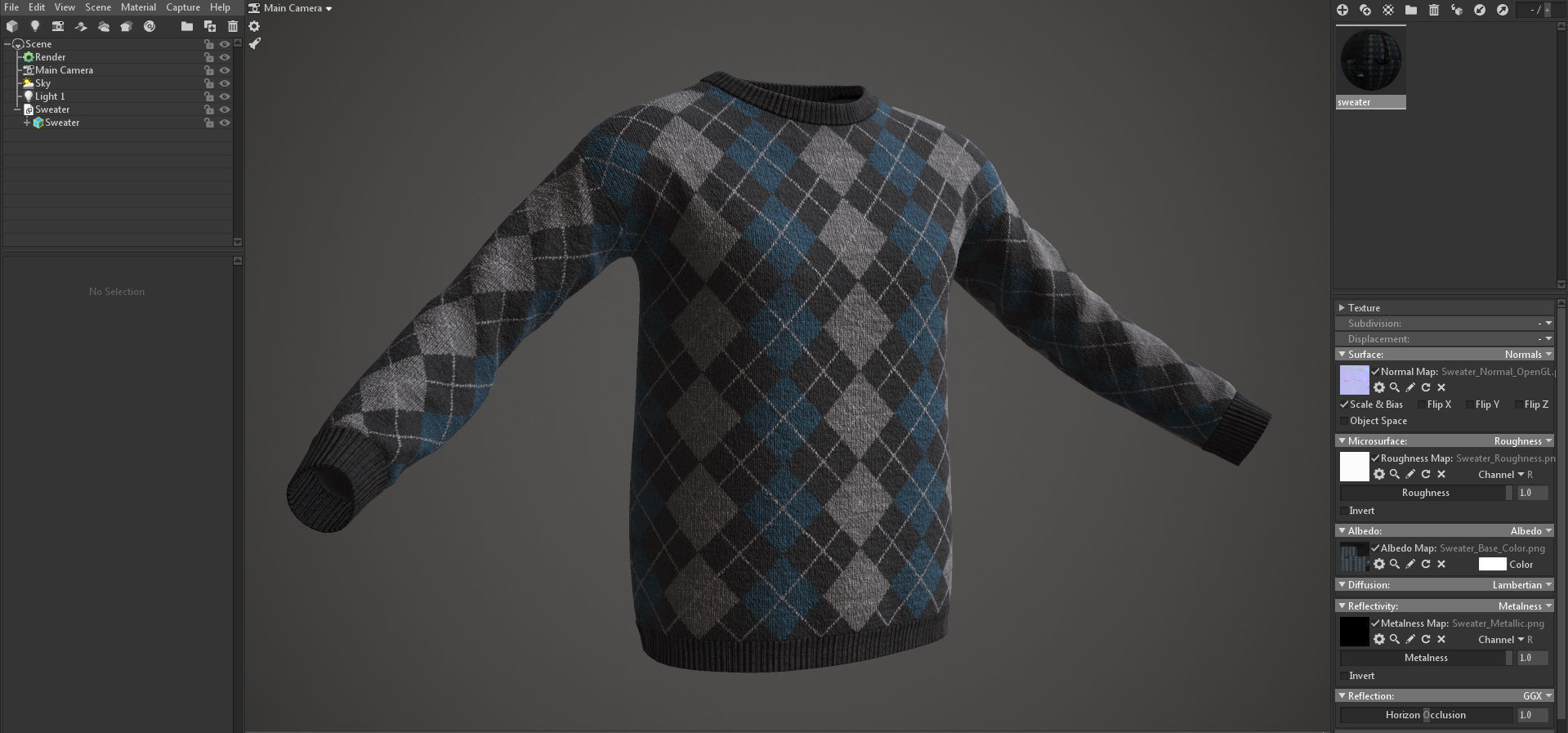 Sweater argyle Low-poly 3D model_22