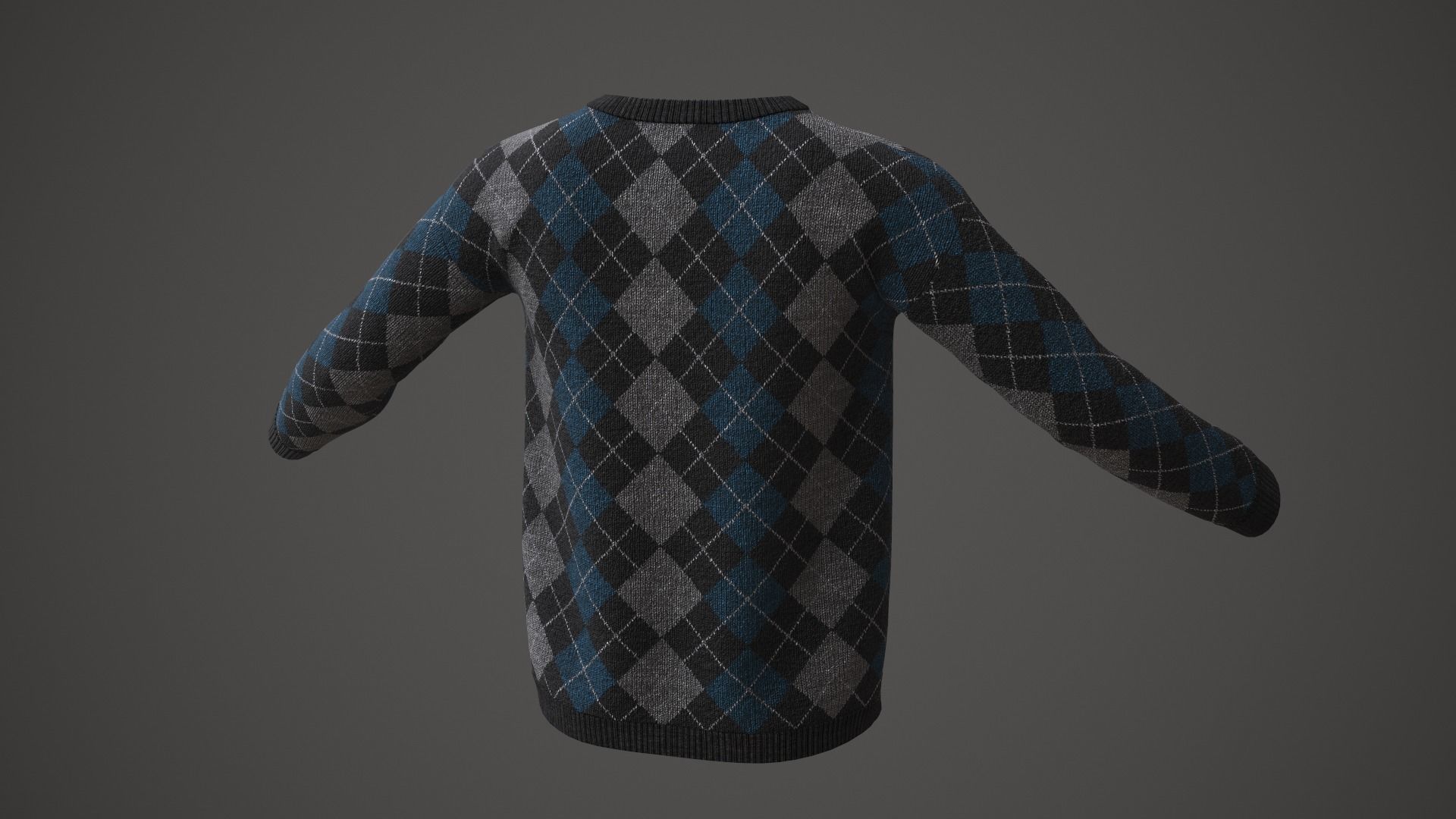 Sweater argyle Low-poly 3D model_7