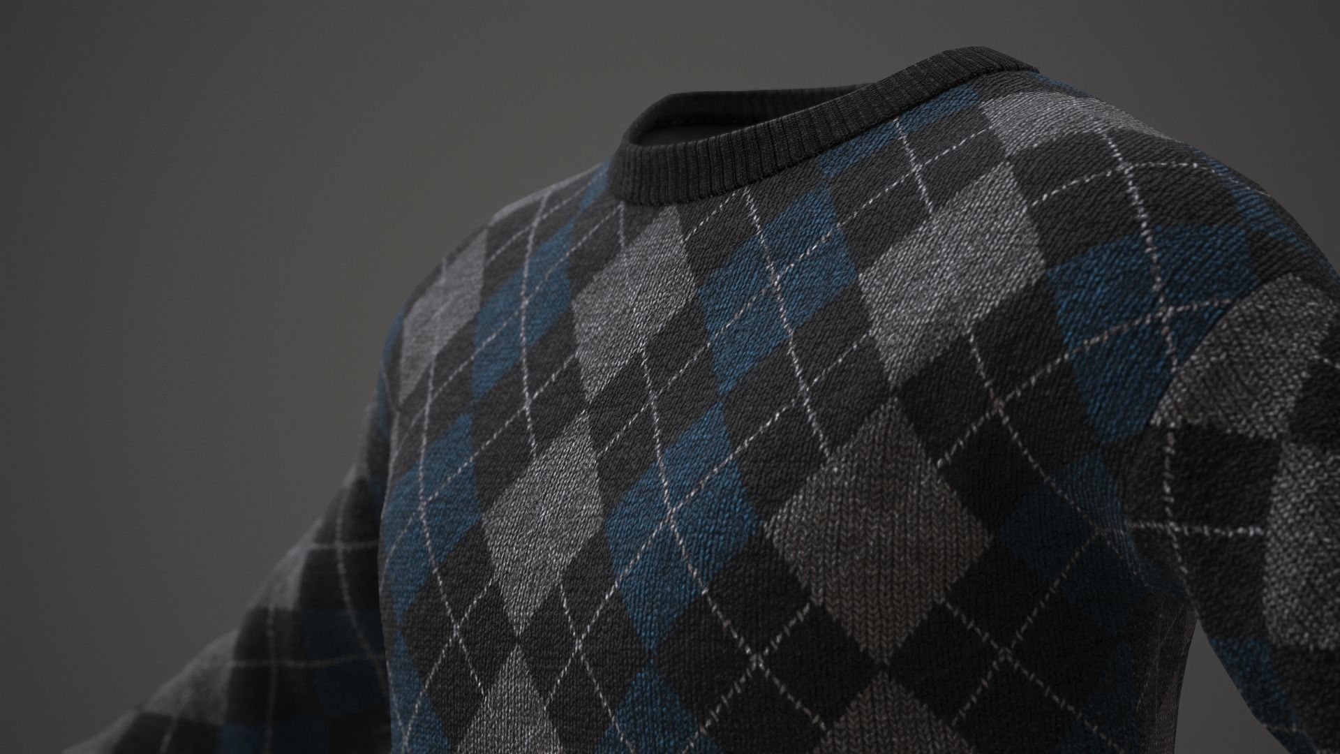 Sweater argyle Low-poly 3D model_1