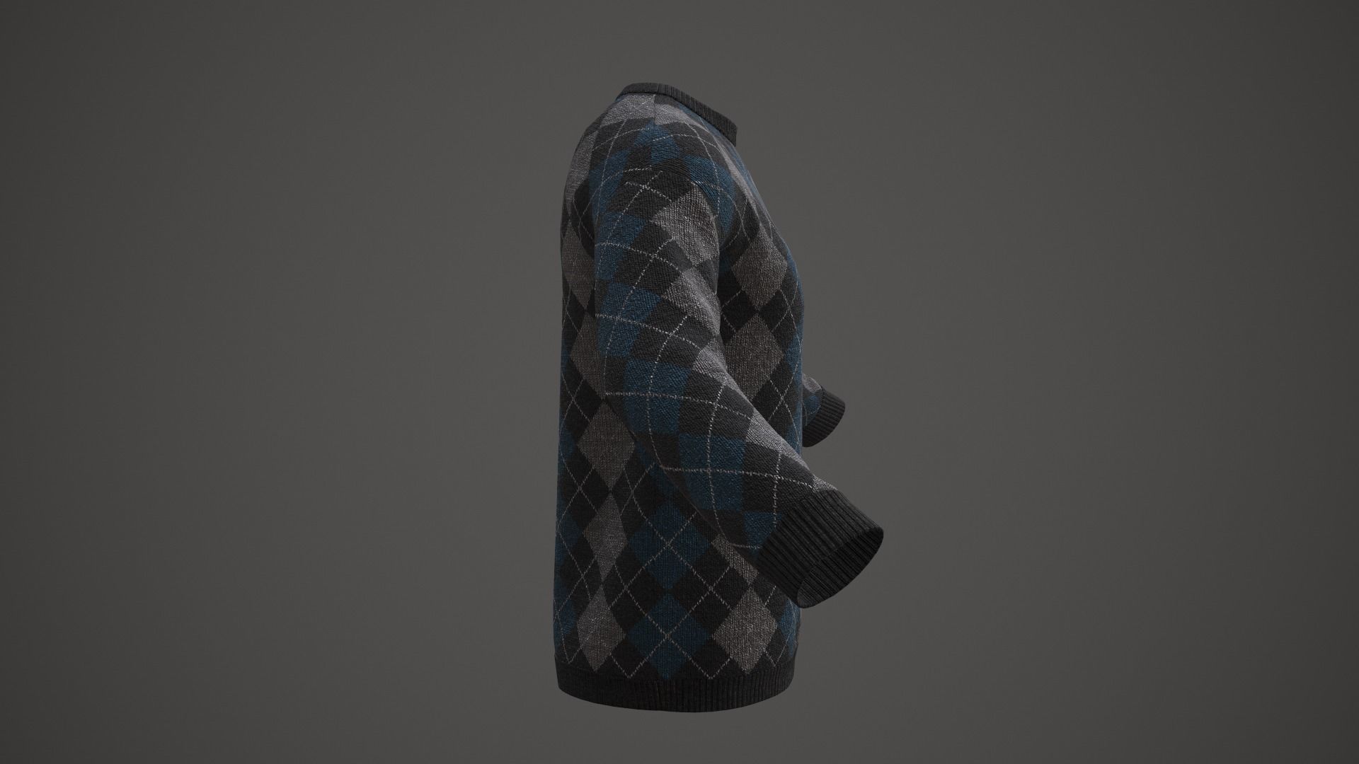 Sweater argyle Low-poly 3D model_8