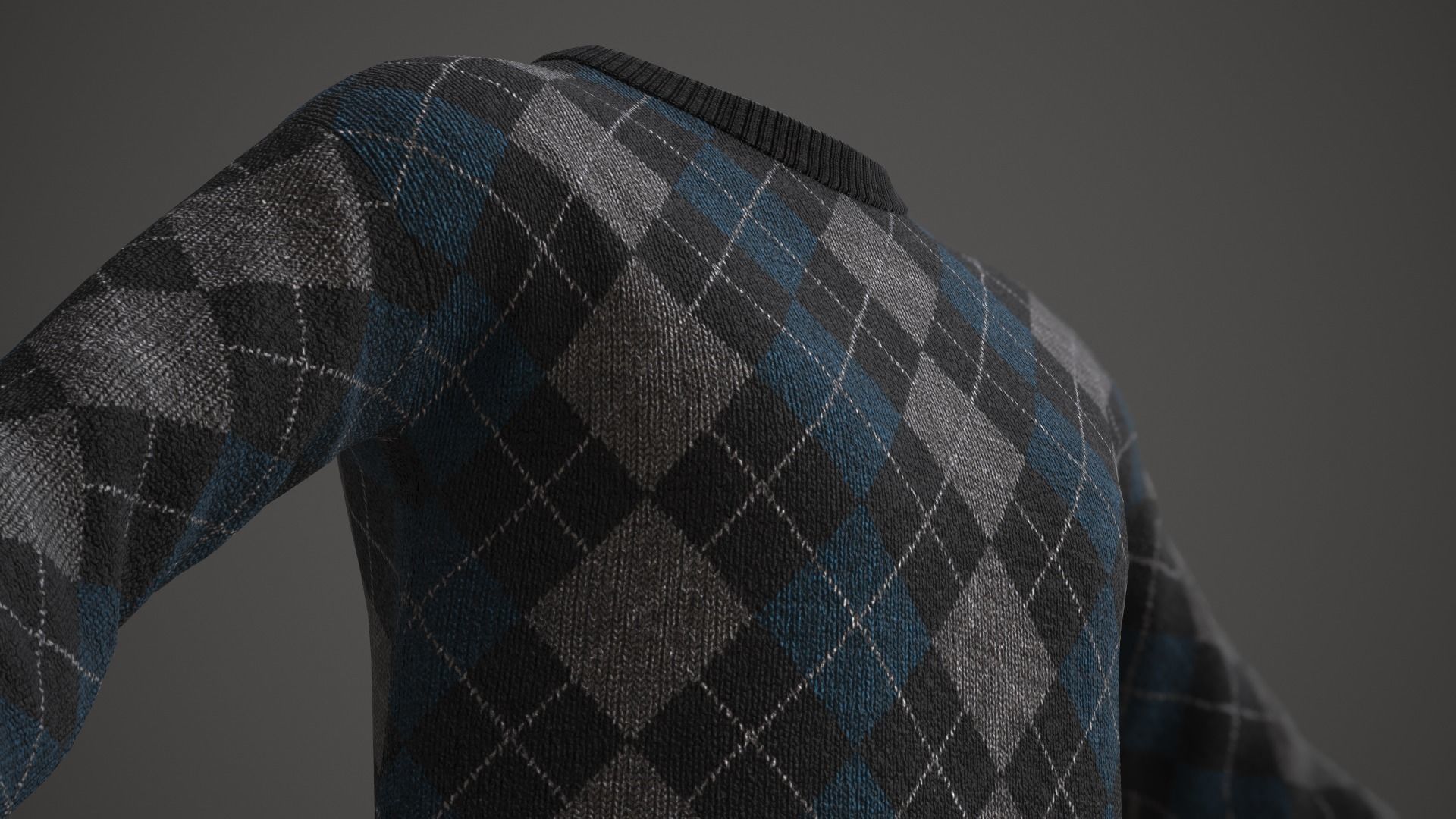 Sweater argyle Low-poly 3D model_9