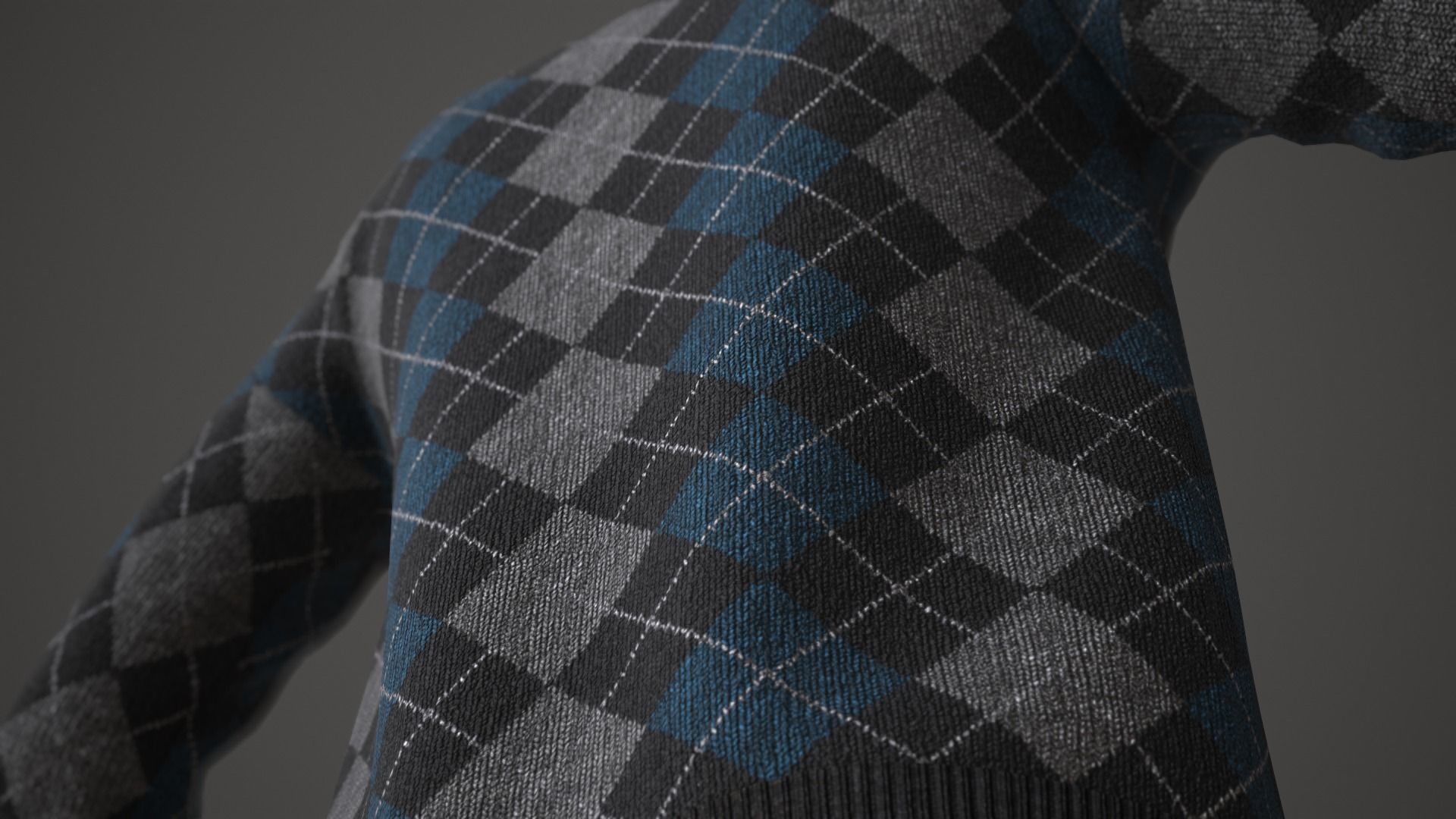Sweater argyle Low-poly 3D model_10
