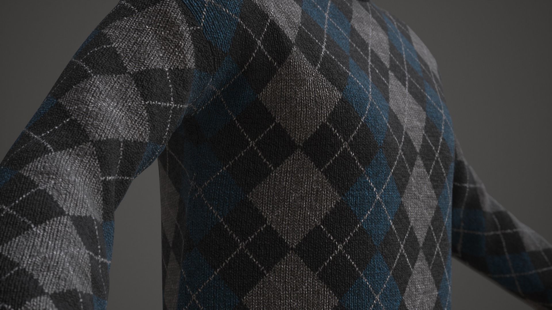 Sweater argyle Low-poly 3D model_11