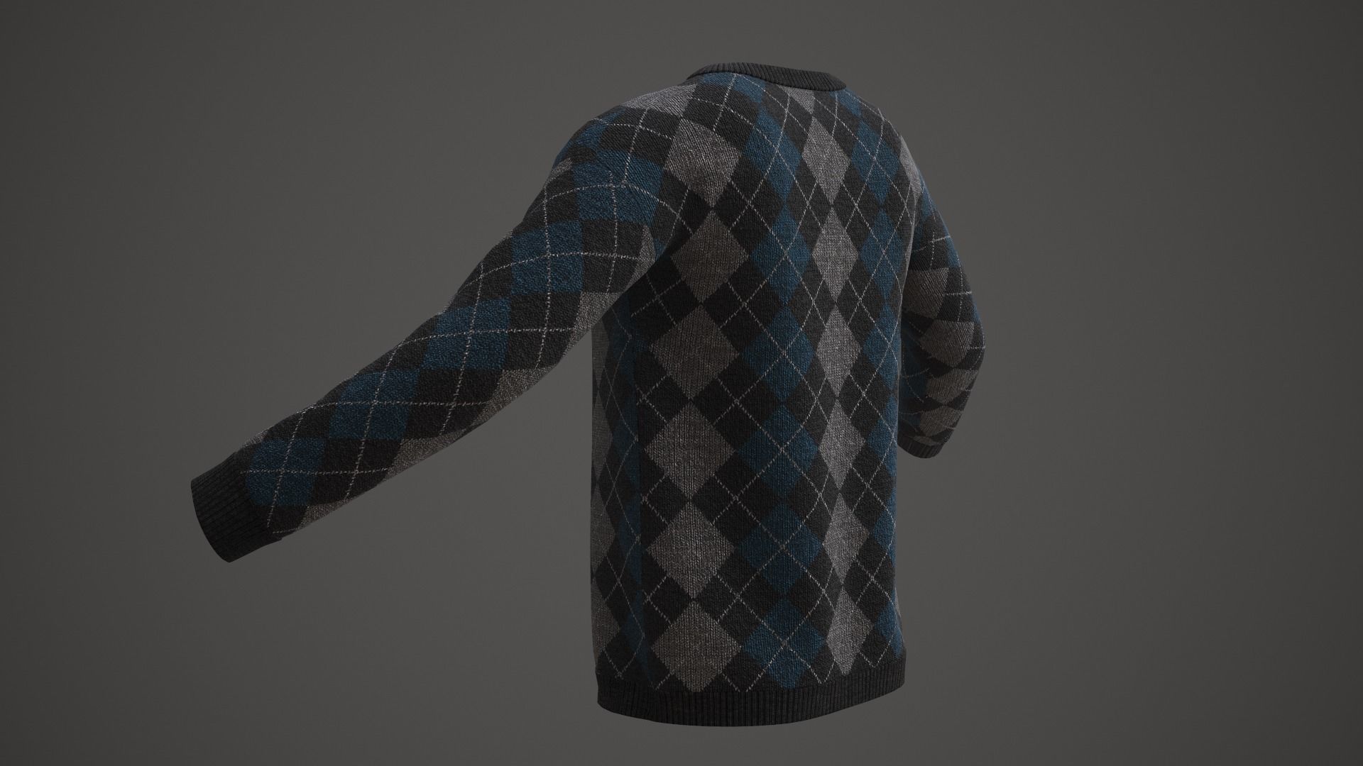Sweater argyle Low-poly 3D model_6