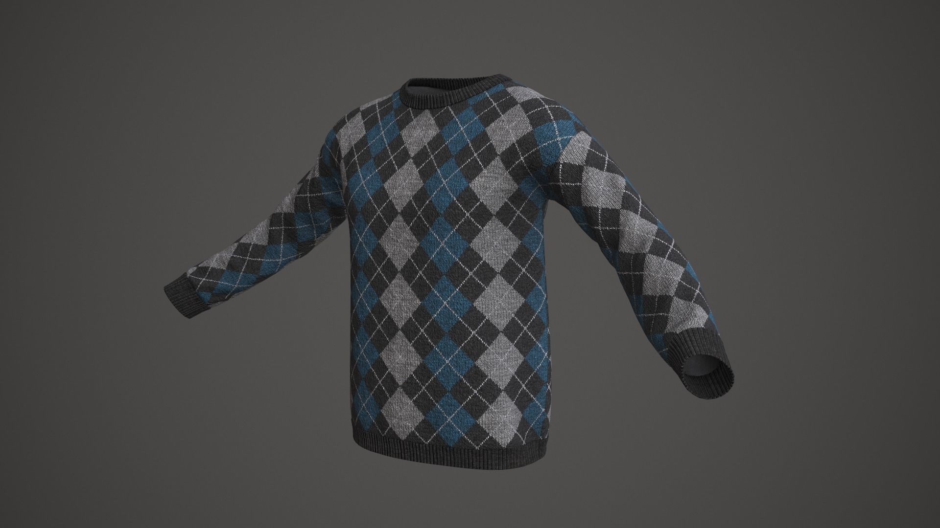 Sweater argyle Low-poly 3D model_5