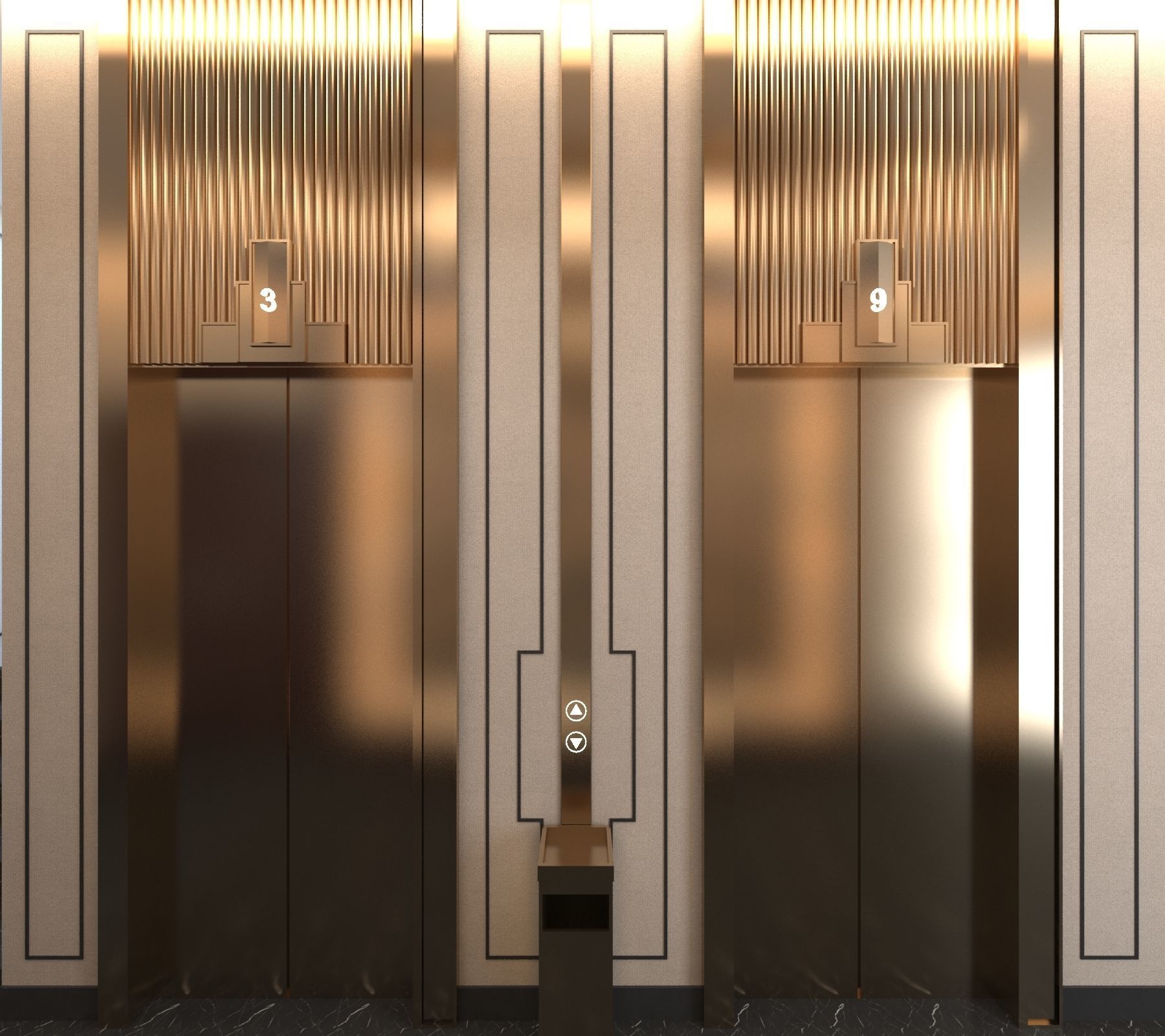 Classic interior design of Lounge Low-poly 3D model_19