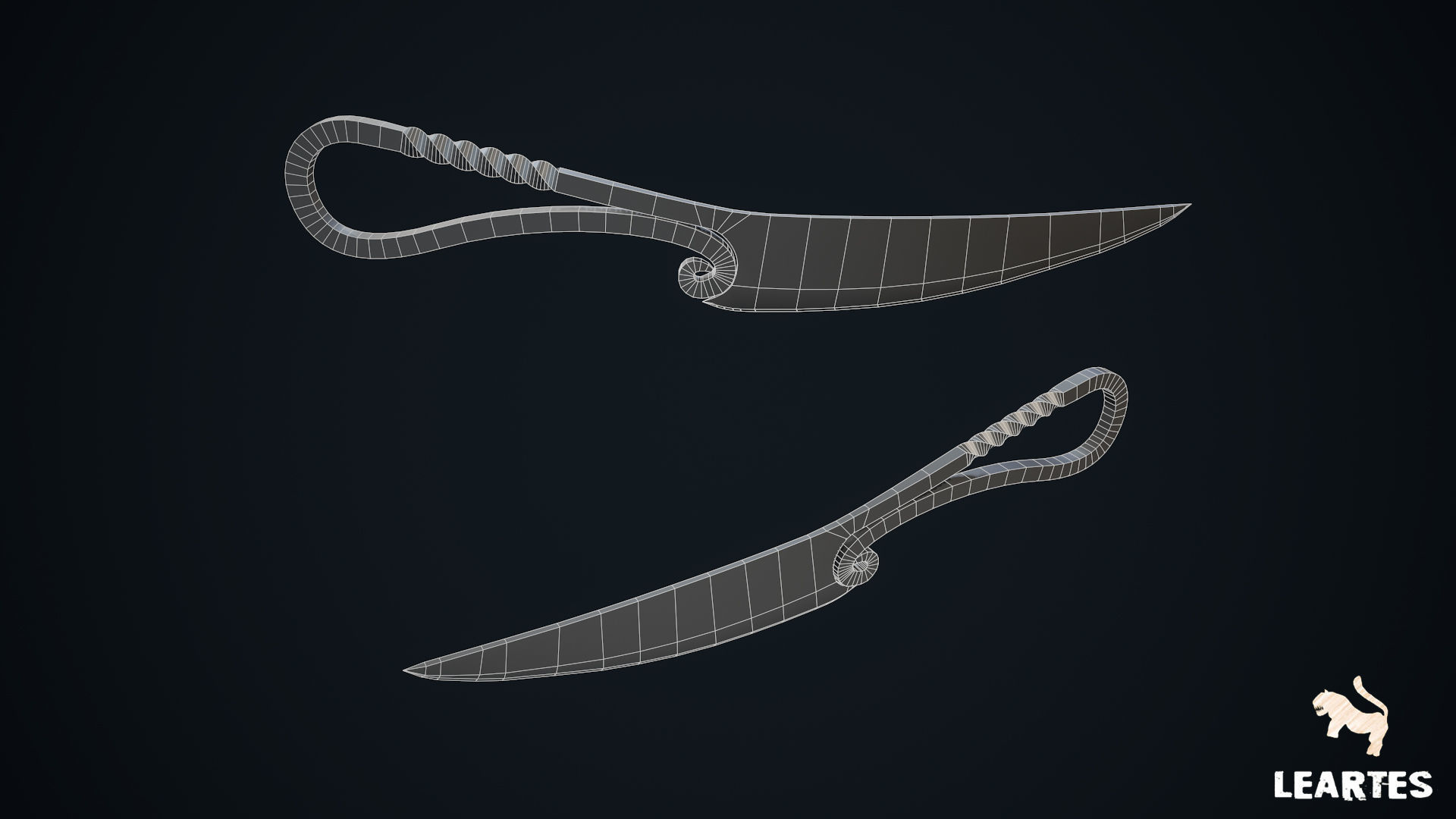 Viking Utility Knife Game-Ready Low-poly 3D model_1