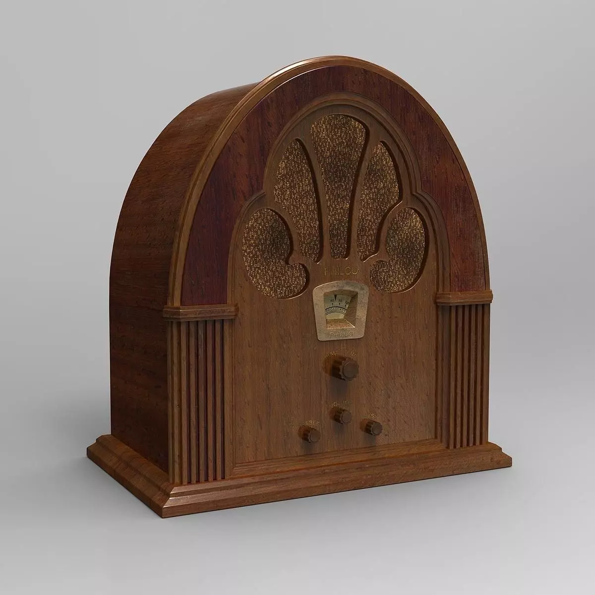 Antique Radio 3D model_0