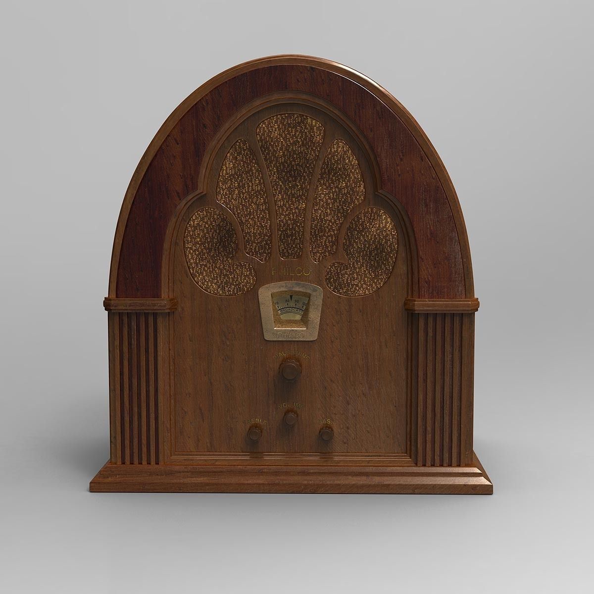 Antique Radio 3D model_3