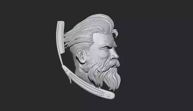 Hairdresser Emblem 3D print model