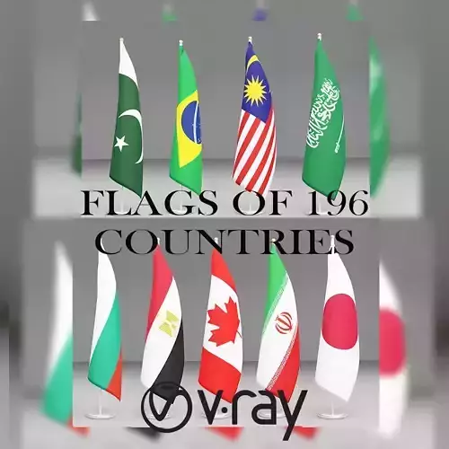 All countries flag 3D model