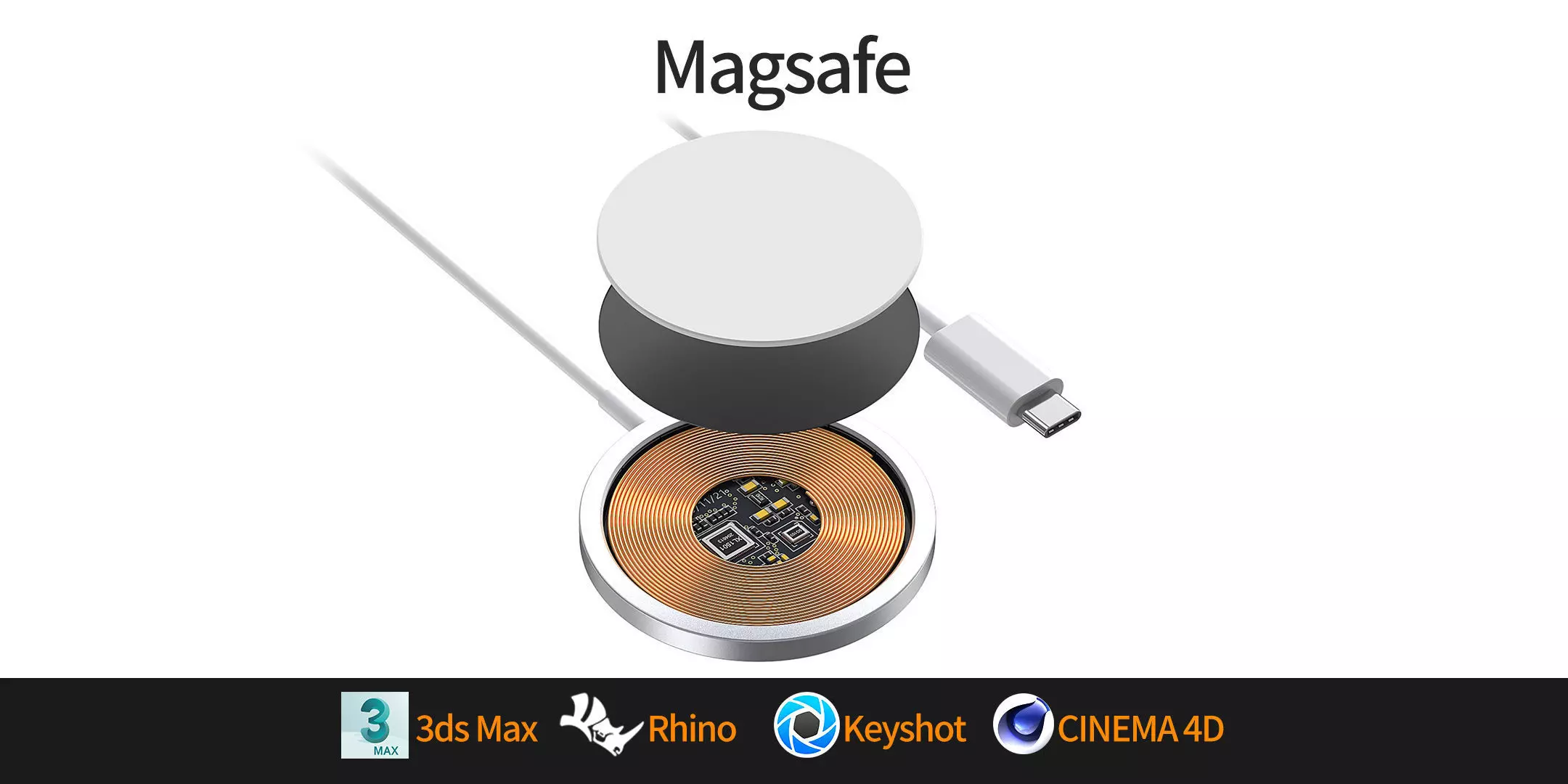 Apple Magsafe wireless charger 3D model 3D model_0