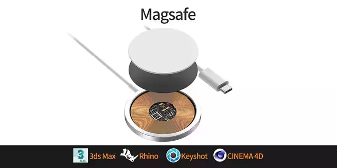 Apple Magsafe wireless charger 3D model 3D model
