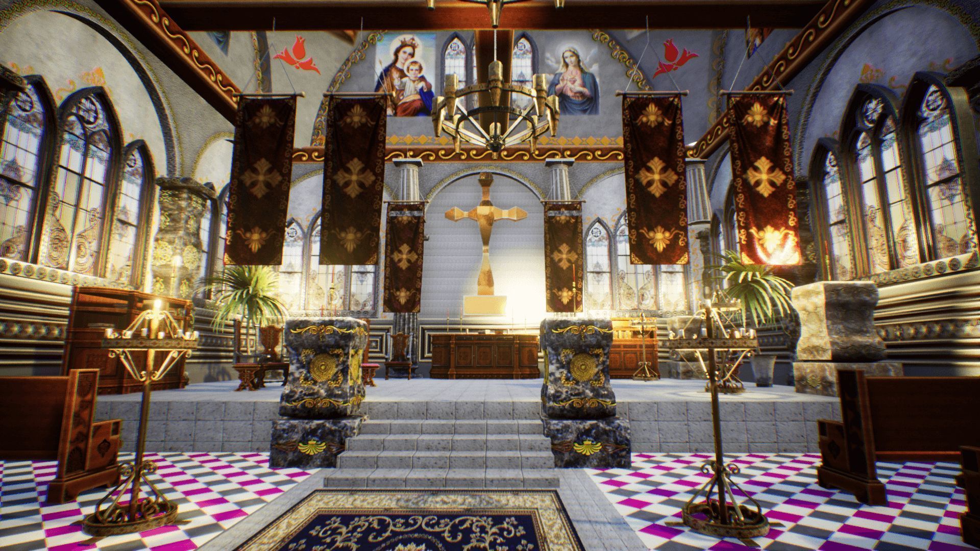 Church 3 Unreal Engine Low-poly 3D model_9
