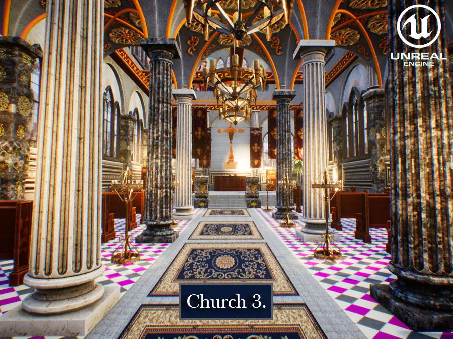 Church 3 Unreal Engine Low-poly 3D model_0