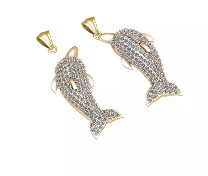 Dolphin jewelry pendant 3D print model