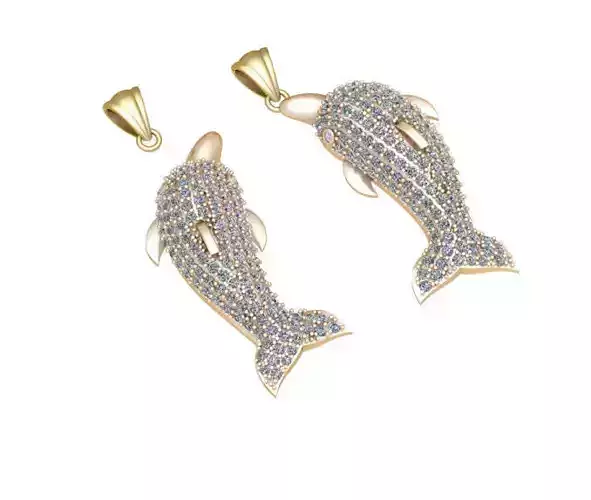 Dolphin jewelry pendant 3D print model